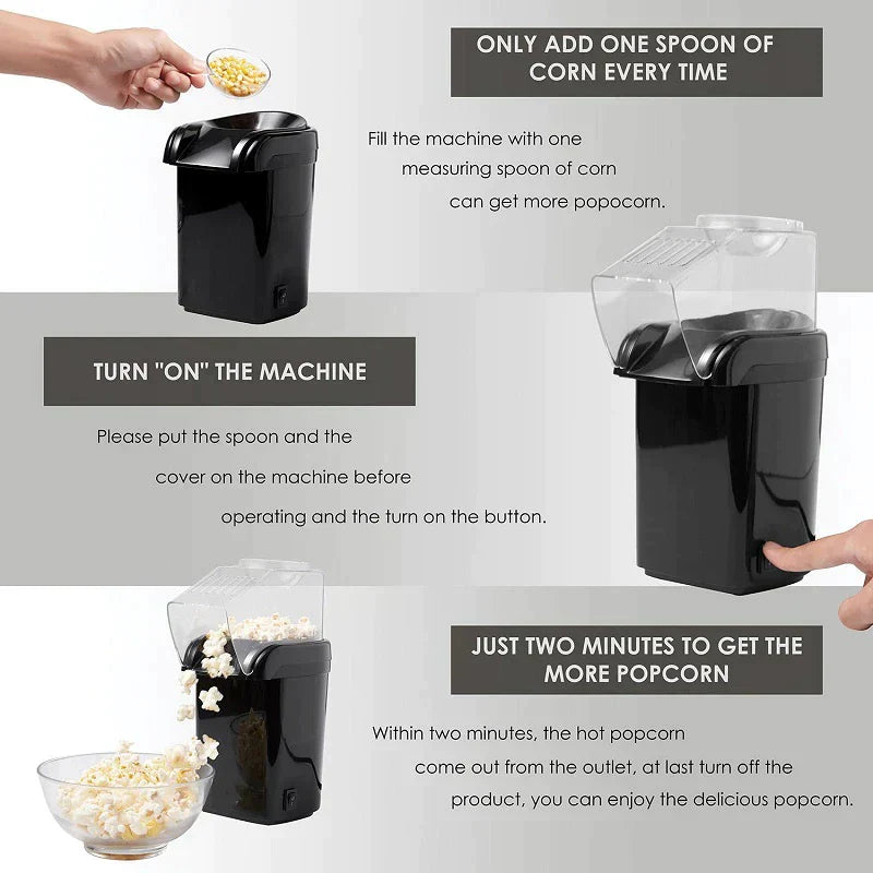 110V 220V Electric Corn Popcorn Maker Household Automatic Mini Air Popcorn Making Machine Kitchen DIY Corn Popper EU/US Plug