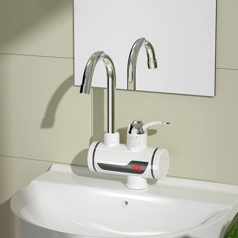 Electric Hot Water Heater Faucet Kitchen Instant Heating Tap Water Heater with LED