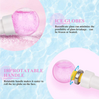 Magic Eye Massager Balls | Ice Hockey with Glitter 360 Degree Rotation Firm Skin Glass Water Wave Ice Feeling Face Massager for Women & Men