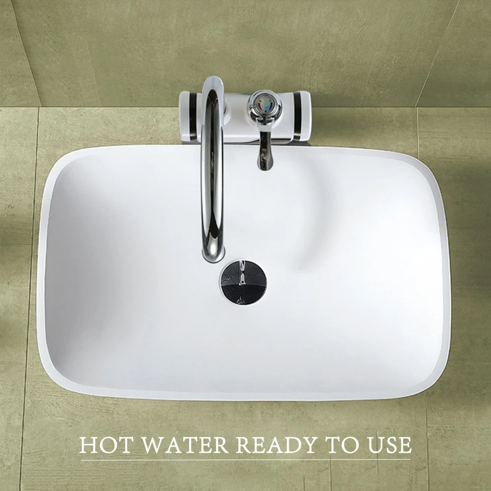 Electric Hot Water Heater Faucet Kitchen Instant Heating Tap Water Heater with LED