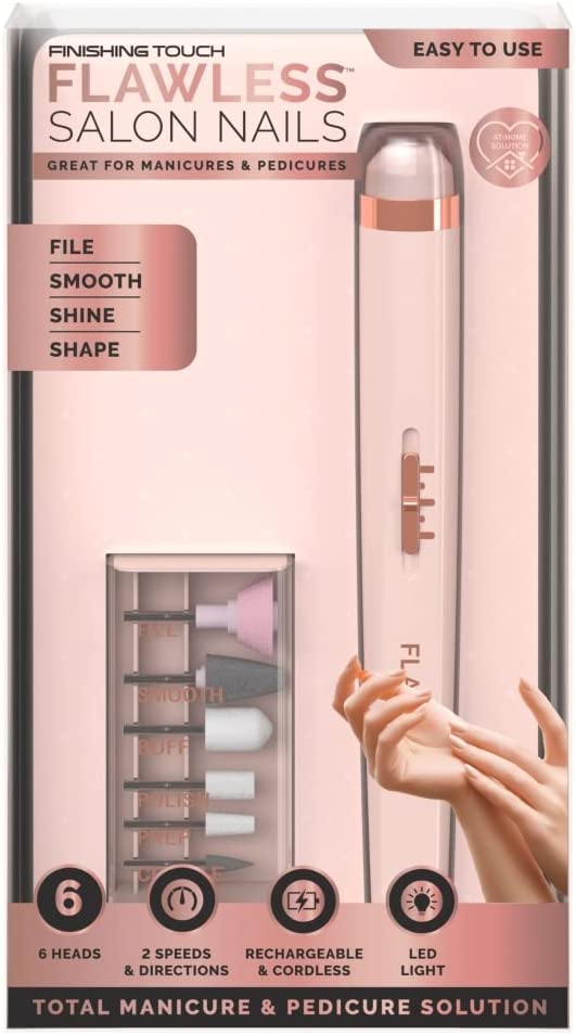 FLAWLESS SALON NAILS | Finishing Touch Flawless Salon Nails - Professional Manicure Set for an at-Home Salon Experience - Files, Buffs, Shines, and Polishes for Instantly Beautiful Nails