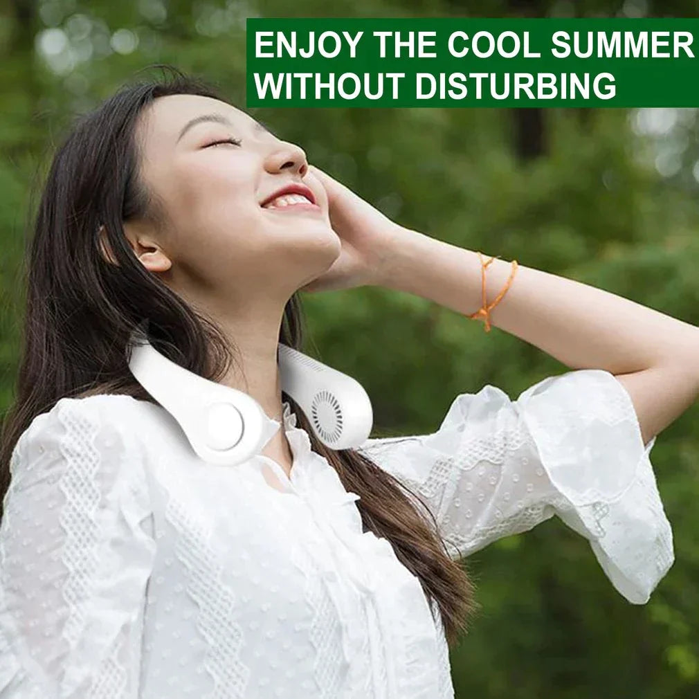 6 Types Summer Air Cooling Neck Fan Leafless Hanging Neck Fan Bladeless Ventilator USB Rechargeable Neckband Fans Air Cooler