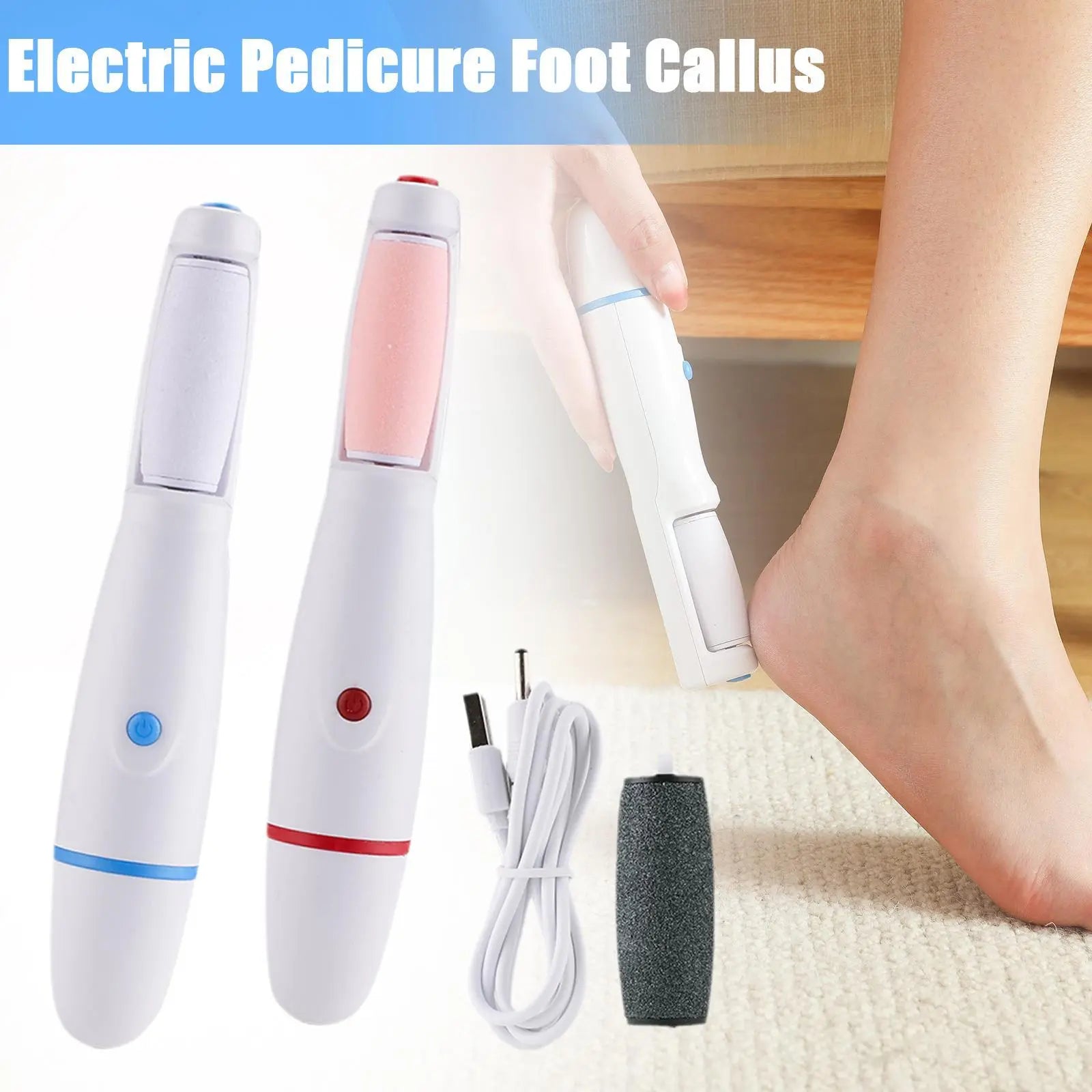 Back Foot Grinder | Fashion New Electric Pedicure Foot Callus Grinder USB Feet Care Dead Skin Remover Tool For Foot Skin Care I3G2