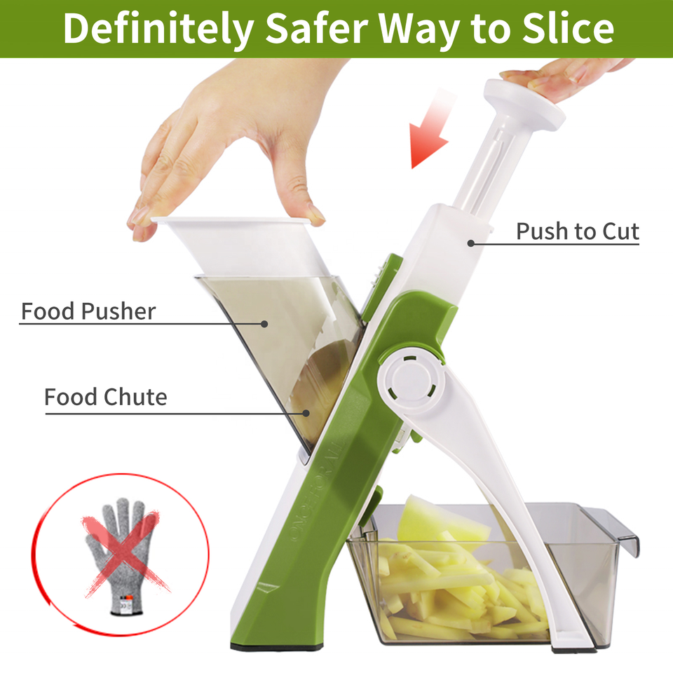 Multifunctional Vegetable Cutter 5-In-1 Mandoline Slicer And Chopper For Kitchen Safety Use