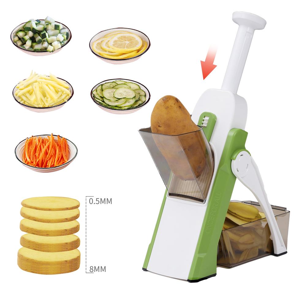 Multifunctional Vegetable Cutter 5-In-1 Mandoline Slicer And Chopper For Kitchen Safety Use