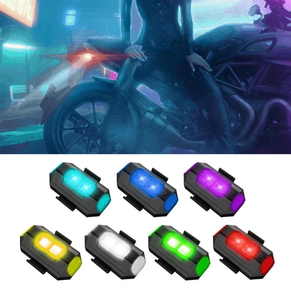 Car Motorcycle Bike Modification Drone LED Flashing Light Wired Charging Lamp Can Control The Vibration Flash DIY Accessories