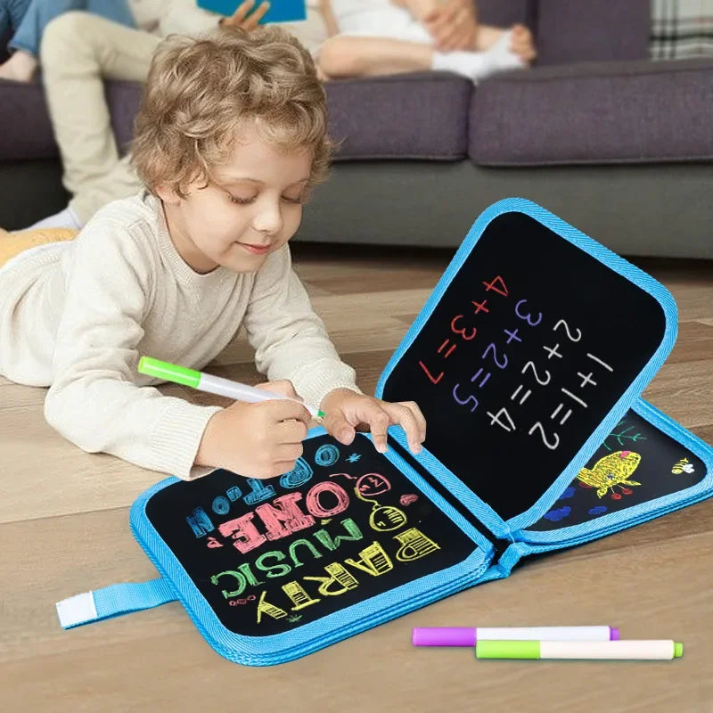Educational Toy Erasable Doodle Book for Kids Toy Reusable Drawing Pads Watercolor Pens Writing Painting Coloring Books for Kids