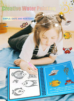Pack of 3 Water coloring Books | Magic Water Drawing Book Coloring Doodle Reusable Activity Book for kids | PACK of 3 - Baby Products